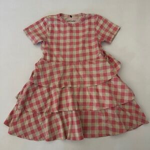 Mini Rodini Pink and White Plaid Dress
